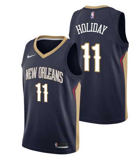Pelicans 11 Jrue Holiday Navy Nike Swingman Jersey Dzhi